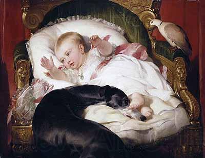 Landseer, Edwin Henry Victoria, Princess Royal, with Eos Norge oil painting art